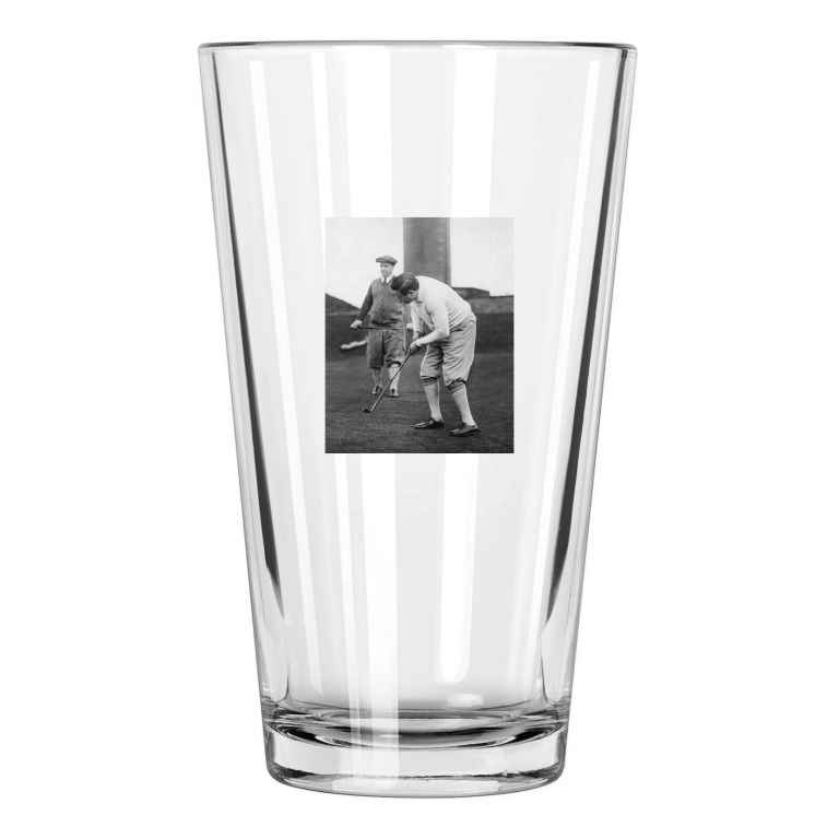 1926 Golfer Babe Ruth Vintage Baseball Putting Golf Pint Beer Drinking Glass