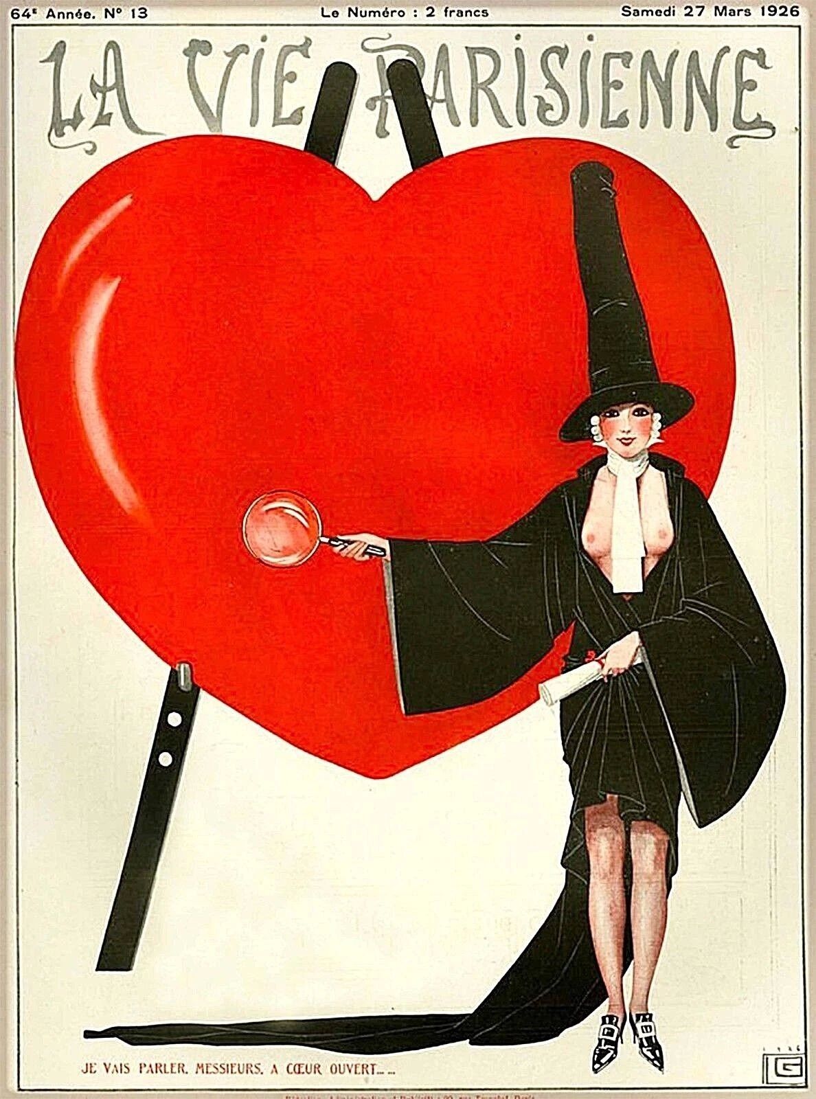 1926 La Vie Parisienne Je Vais Parler France French Vintage Travel Poster Print