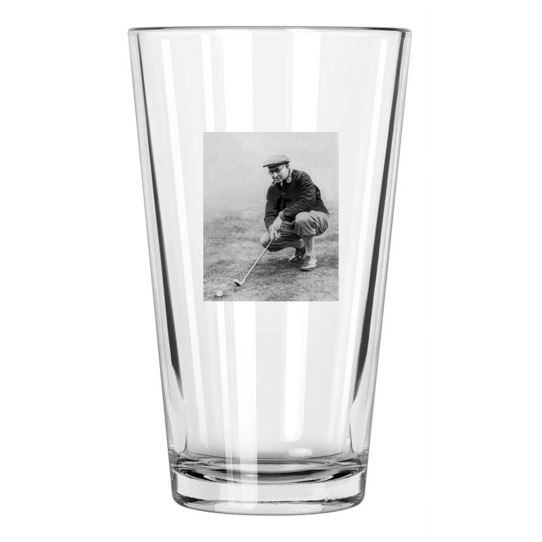 1927 Famous Golfer Harry Vardon Photo Golf Putting Pint Beer Drinking Glass