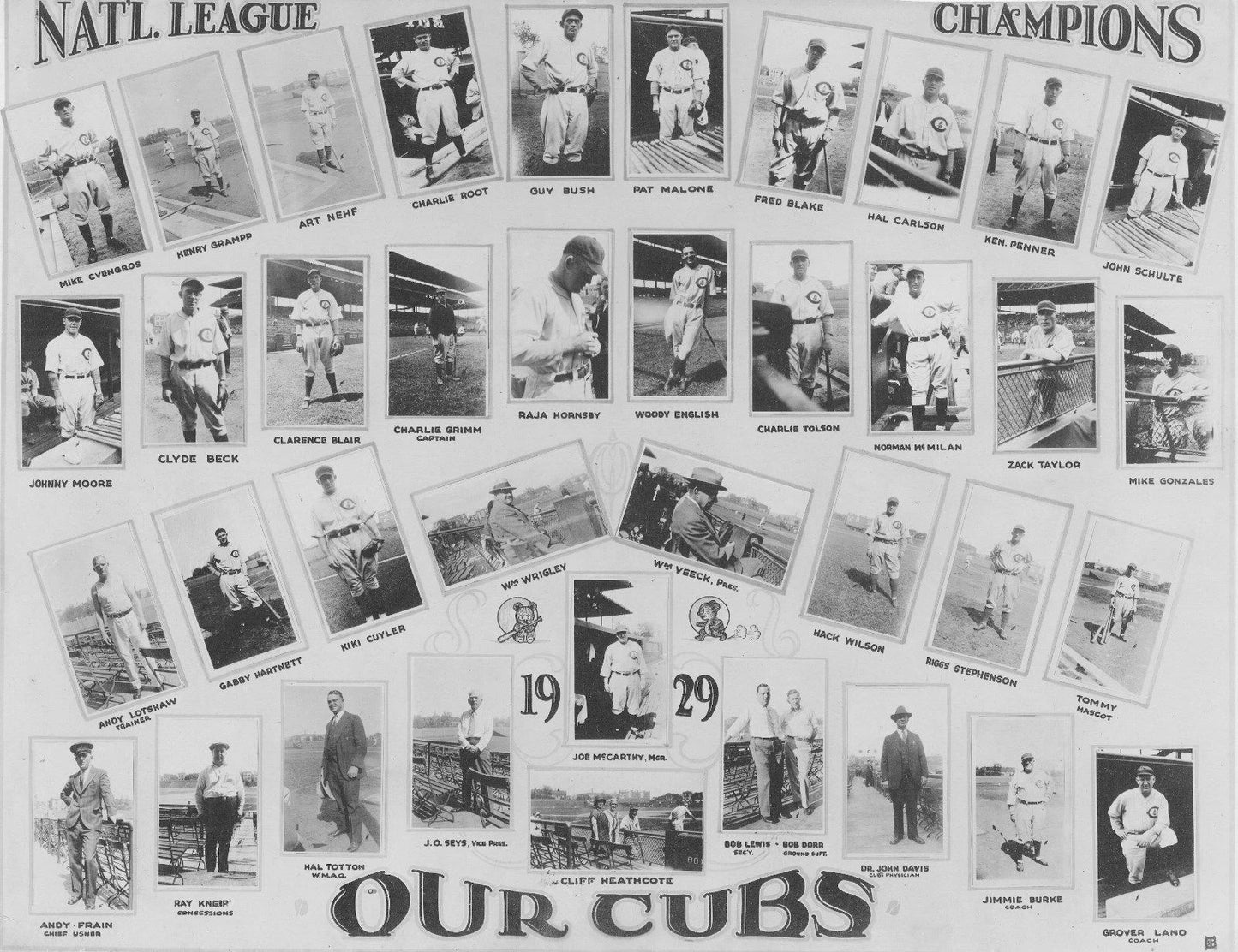 1929 Chicago Cubs Team Photo Baseball Picture Mlb Collage