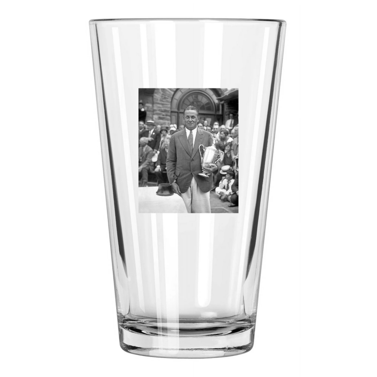 1929 Golfer Bobby Jones Photo Us Open Trophy Pint Beer Drinking Glass