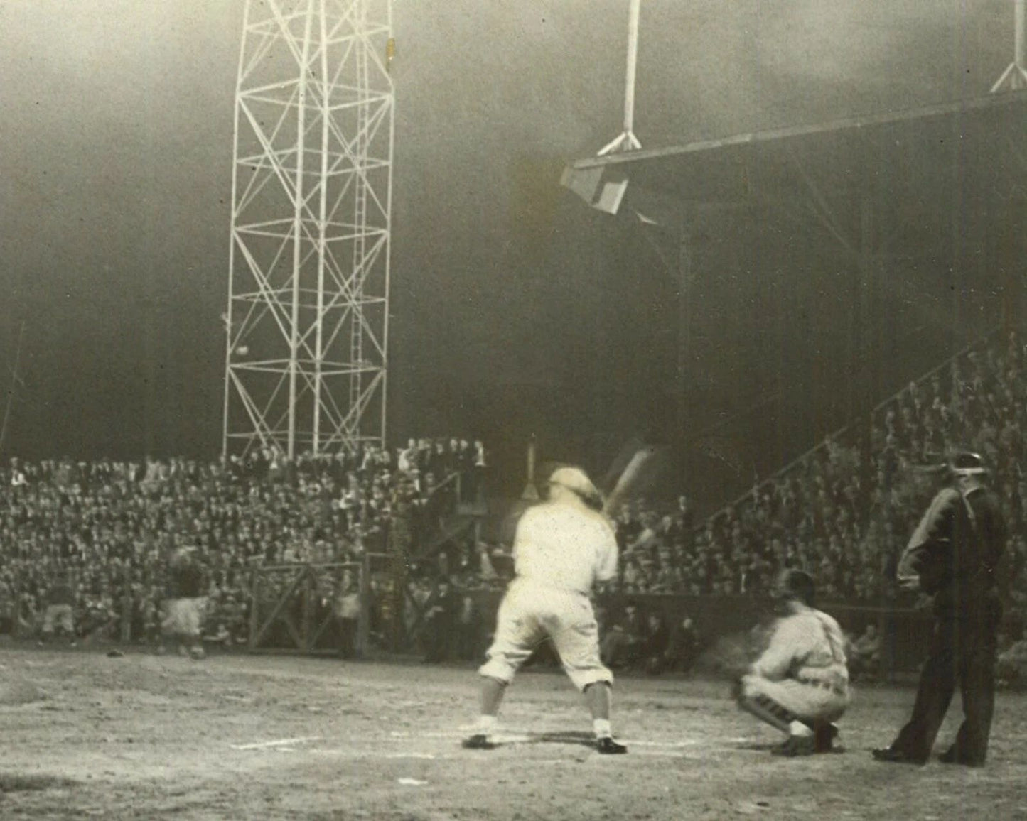 1930 Des Moines Demons Team Photo Baseball Western League Night Game