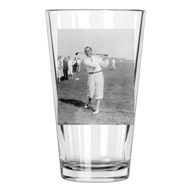 1930 Famous Golfer Walter Hagen Golf Photo 2 Pint Beer Drinking Glass