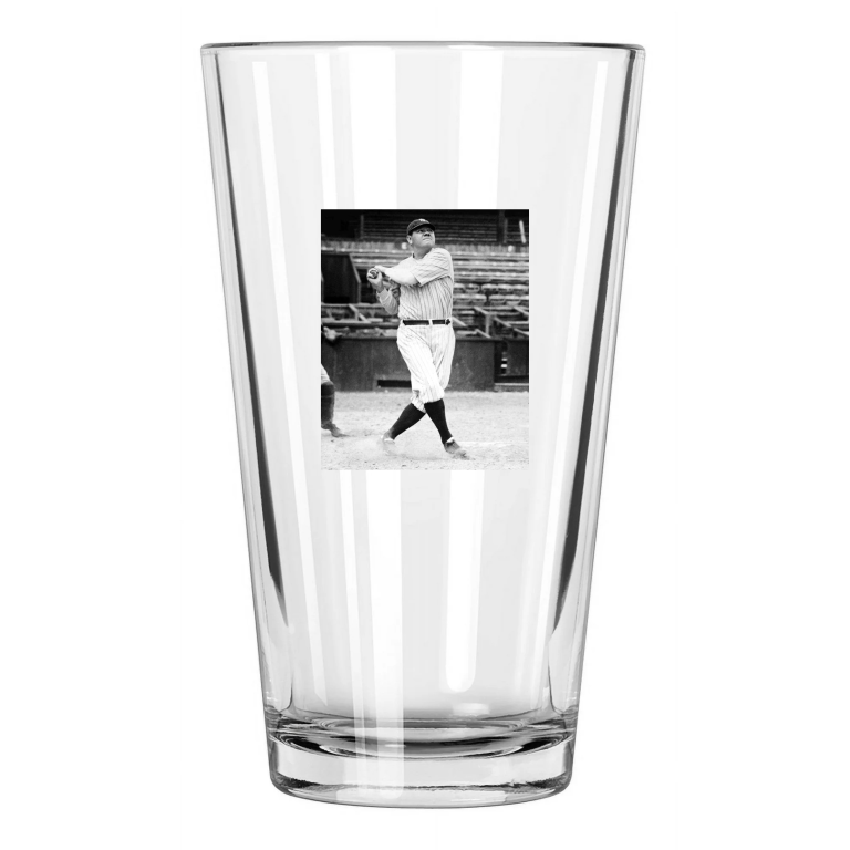 1930 New York Yankees Babe Ruth Photo Baseball Portrait Pint Beer Drinking Glass