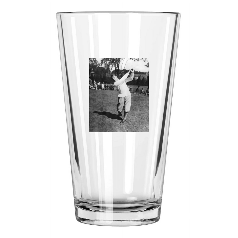 1930S American Amateur Golfer Bobby Jones Photo Golfer Pint Beer Drinking Glass
