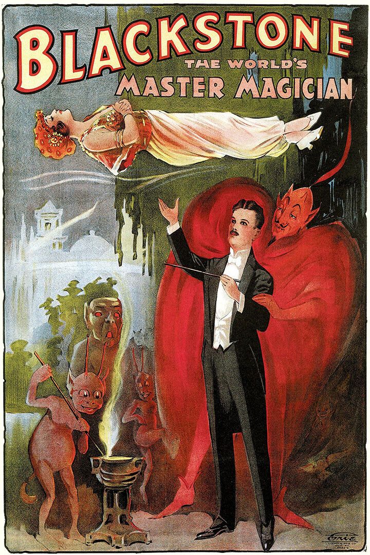 1930S Blackstone The Magician Vintage Style Early Magic Wall Poster