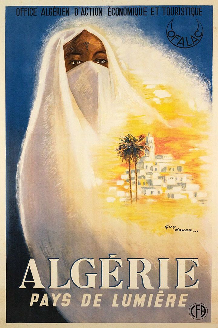 1930S Vintage Style Travel Algeria The Land Of Light Wall Art Poster