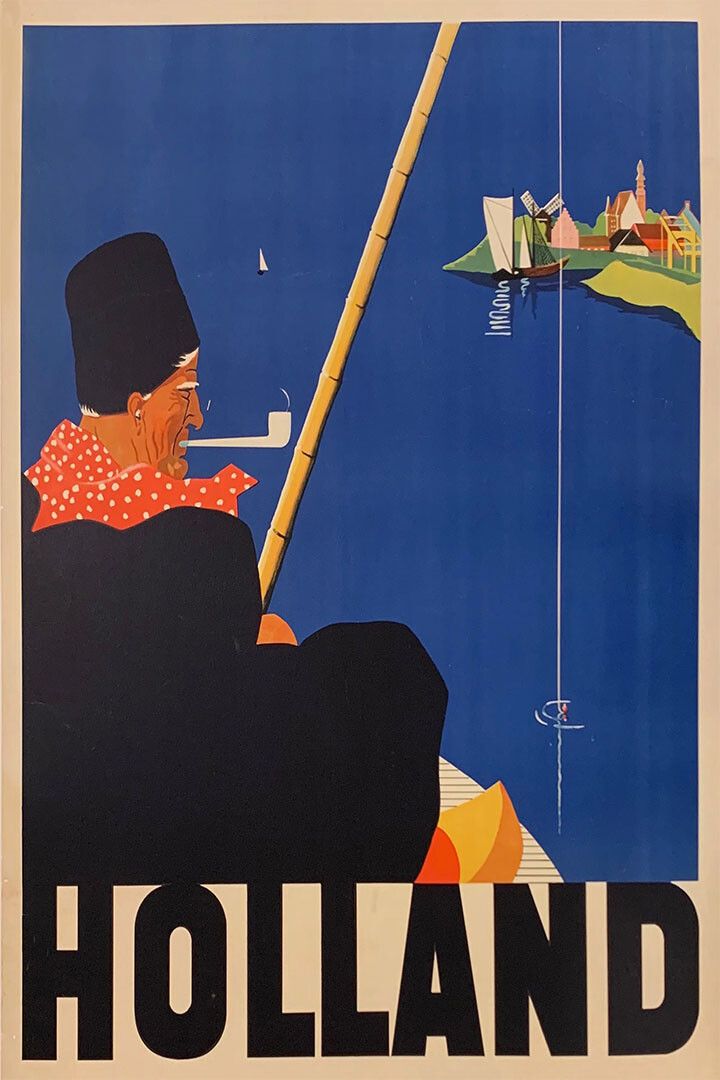 1930S Visit Holland Vintage Style Netherlands Travel Wall Art Poster
