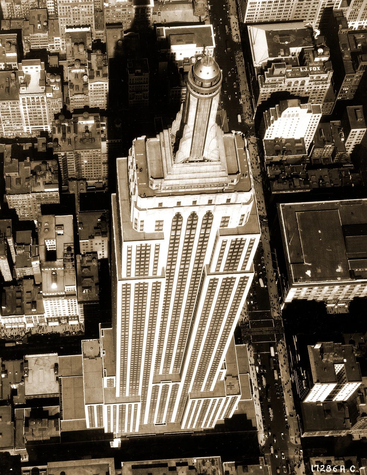 1932 Empire State Building From The Top New York Old Photo Reprint