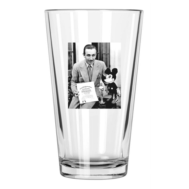 1932 Film Producer Walter Walt Disney Mickey Mouse Pint Beer Drinking Glass