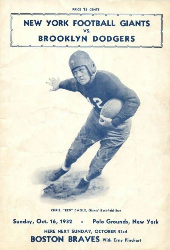 1932 New York Giants Vs Brooklyn Dodgers Photo Football Picture Nfl Border