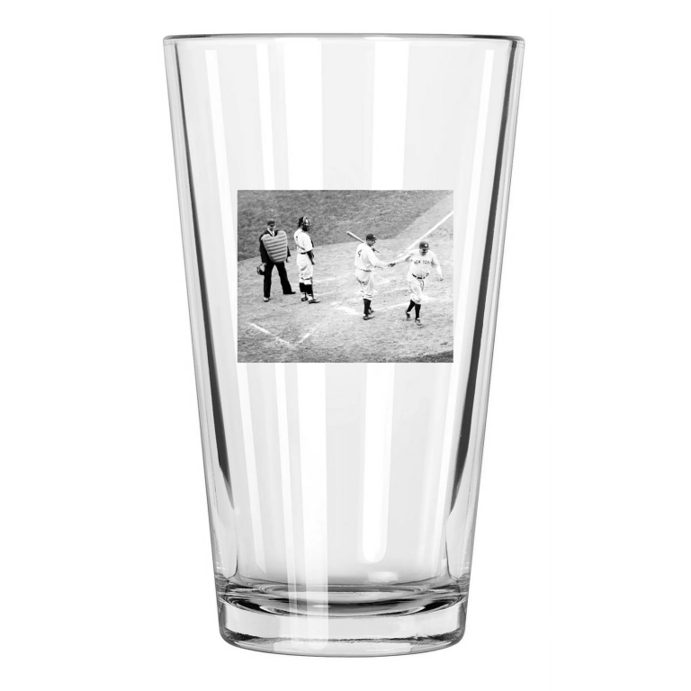 1932 New York Yankees Babe Ruth And Lou Gehrig 'World Series' Pint Beer Glass