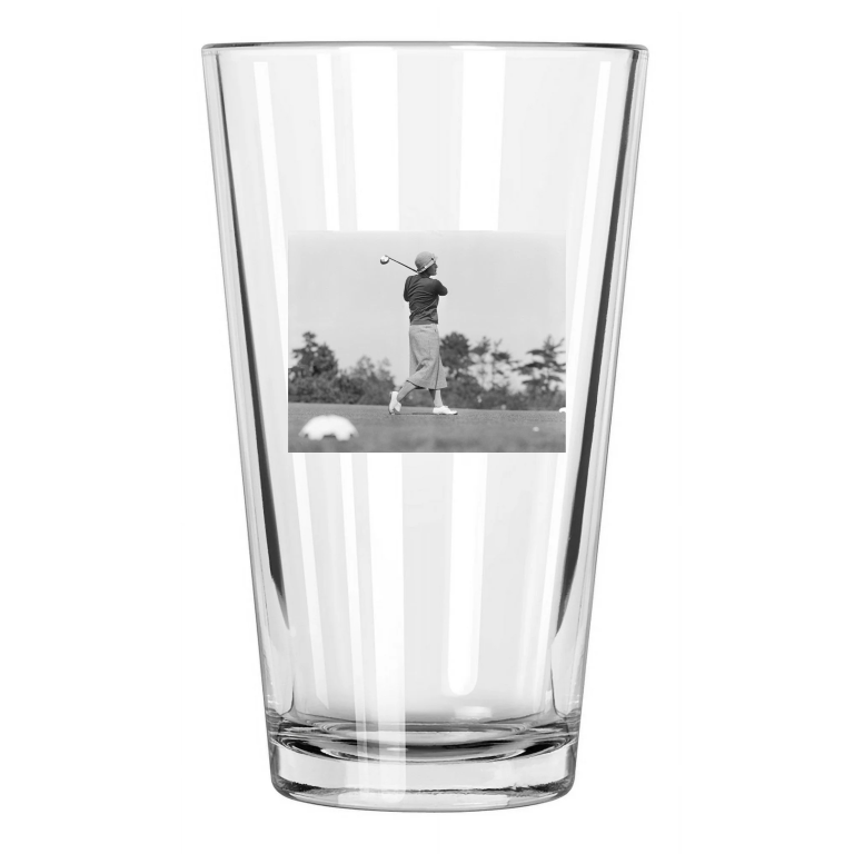 1932 Pro Woman Golfer Helen Hicks Photo Vintage Golf Pint Beer Drinking Glass