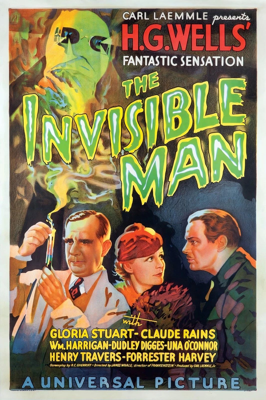 1933 The Invisible Man Movie Poster Claude Rains Gloria Stuart