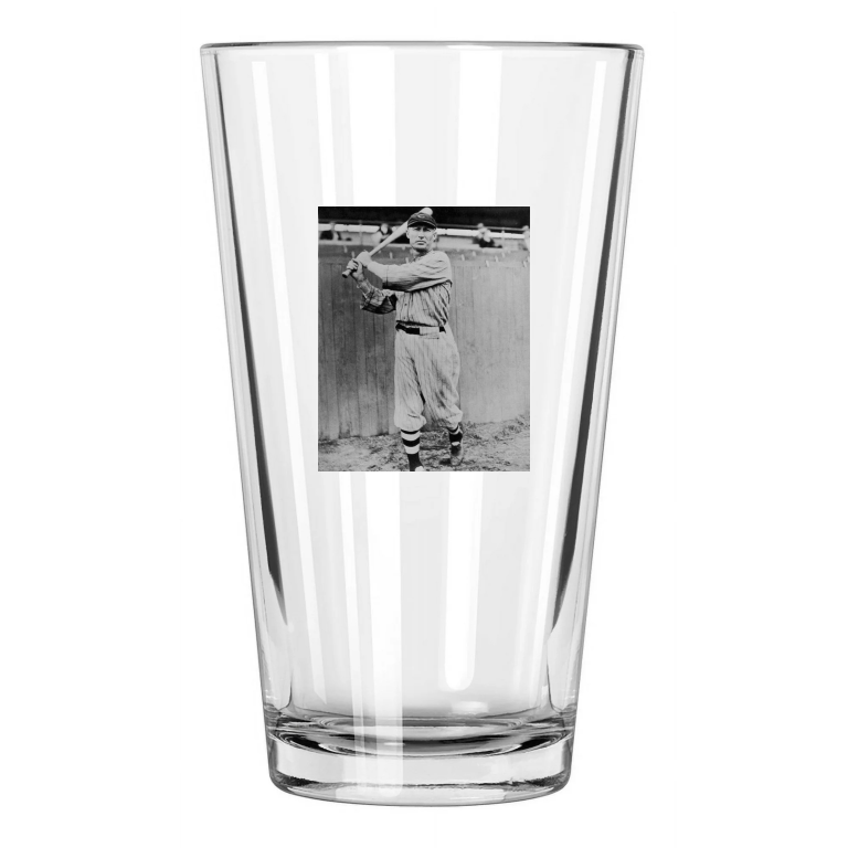 1934 Cleveland Indians Sam Rice Photo Baseball Pint Beer Drinking Glass
