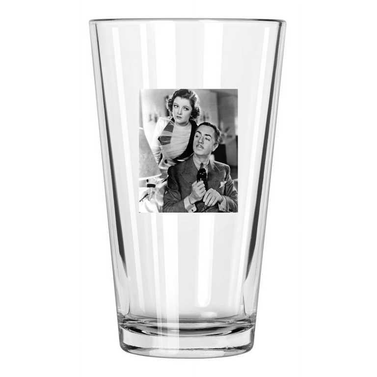 1934 Film 'The Thin Man' William Powell And Myrna Loy Pint Beer Drinking Glass