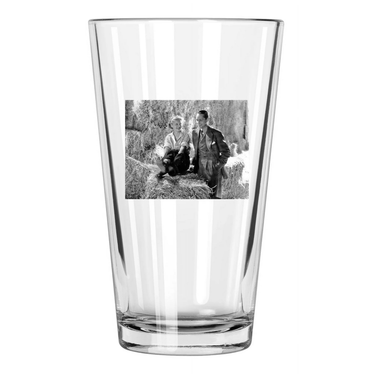 1935 Bette Davis And Franchot Tone Photo Film Dangerous Pint Beer Drinking Glass