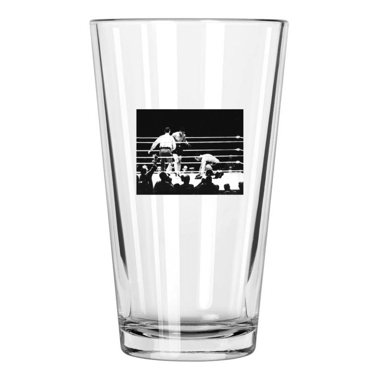 1935 Boxers Joe Louis Vs Primo Carnera Heavyweight Fight Pint Beer Glass