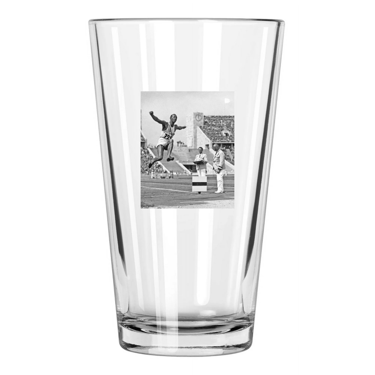 1936 Berlin Olympics Jesse Owens Photo Usa Long Jump Pint Beer Drinking Glass