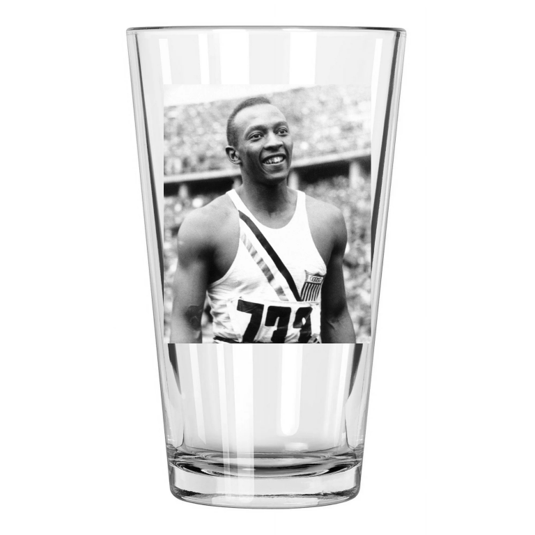 1936 Berlin Olympics Jesse Owens Photo Usa Gold Medal 1 Pint Beer Drinking Glass