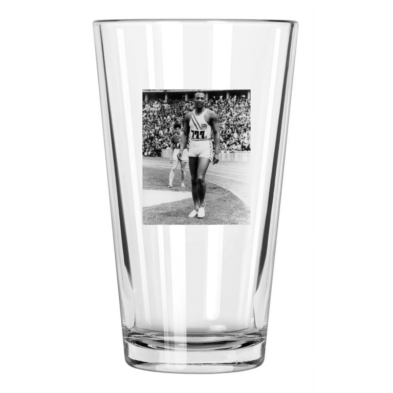 1936 Berlin Olympics Jesse Owens Photo Usa Gold Medal 4 Pint Beer Drinking Glass