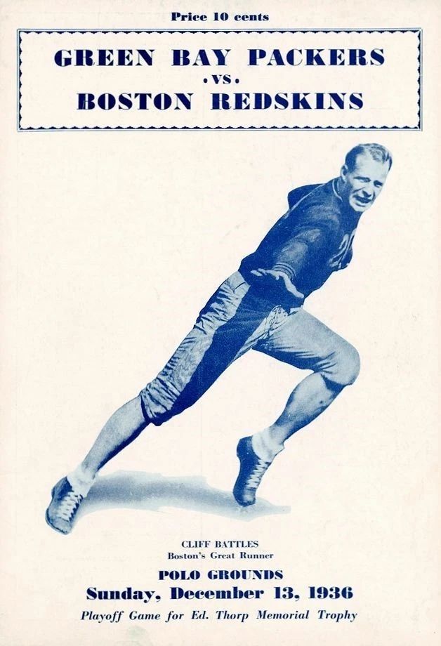 1936 Green Bay Packers Vs Boston Redskins Program Photo Football Picture