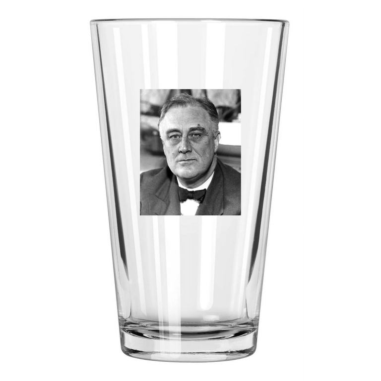 1936 President Franklin D Roosevelt Photo Political Fdr Pint Beer Drinking Glass
