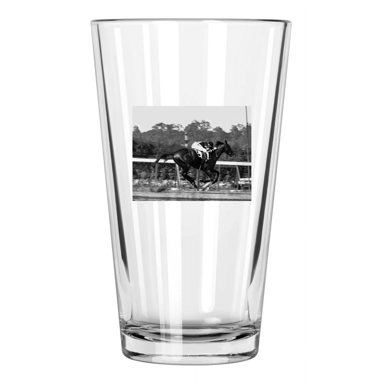 1937 Champion Racehorse War Admiral Belmont Stakes Pint Beer Drinking Glass