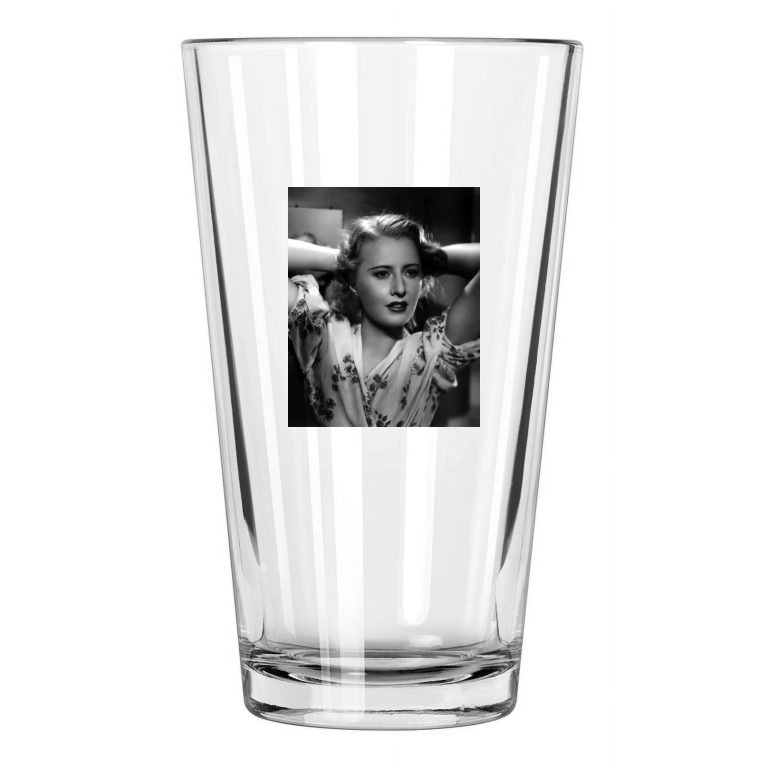 1937 Film Actress Barbara Stanwyck Photo Stella Dallas Pint Beer Drinking Glass