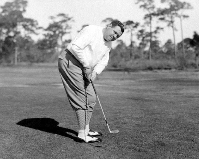 1938 Golfer Babe Ruth Glossy Photo Baseball Glossy Putting PGA Poster