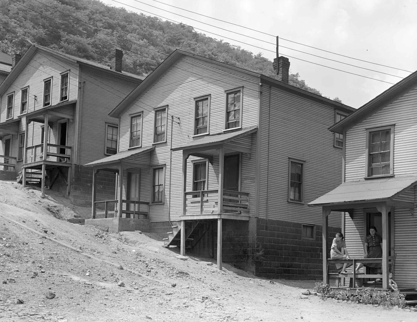 1938 Homes On Hillside Aliquippa Pennsylvania Old Retro Photo Reprint