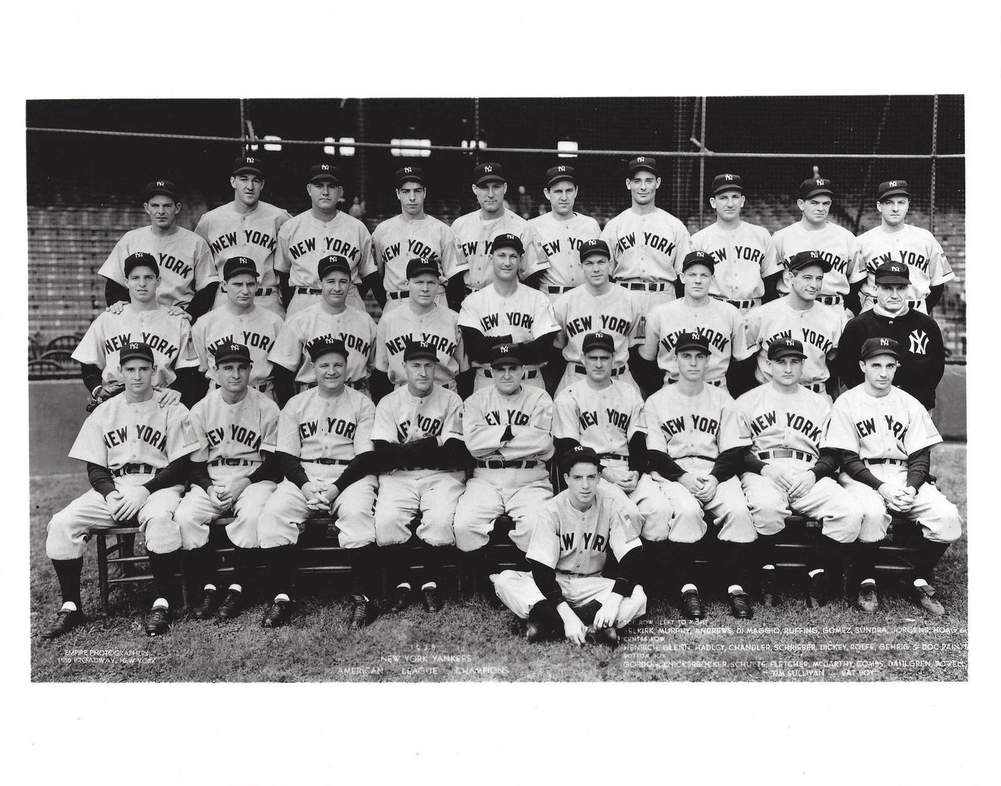 1938 New York Yankees Team Photo Baseball Mlb Picture Ny Al Champs