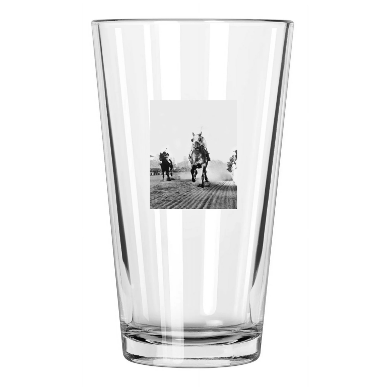 1938 Seabiscuit Vs War Admiral Champion Racehorses 2 Pint Beer Drinking Glass