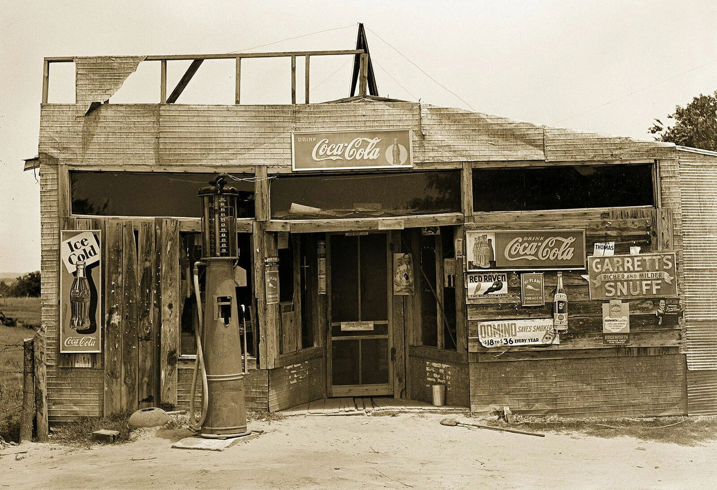 1939 Country Store & Gas Station Oklahoma Vintage Old Photo Reprint