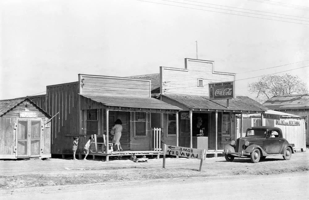 1939 Meat Market & Laundry Alamo Texas Old Vintage Photo Reprint