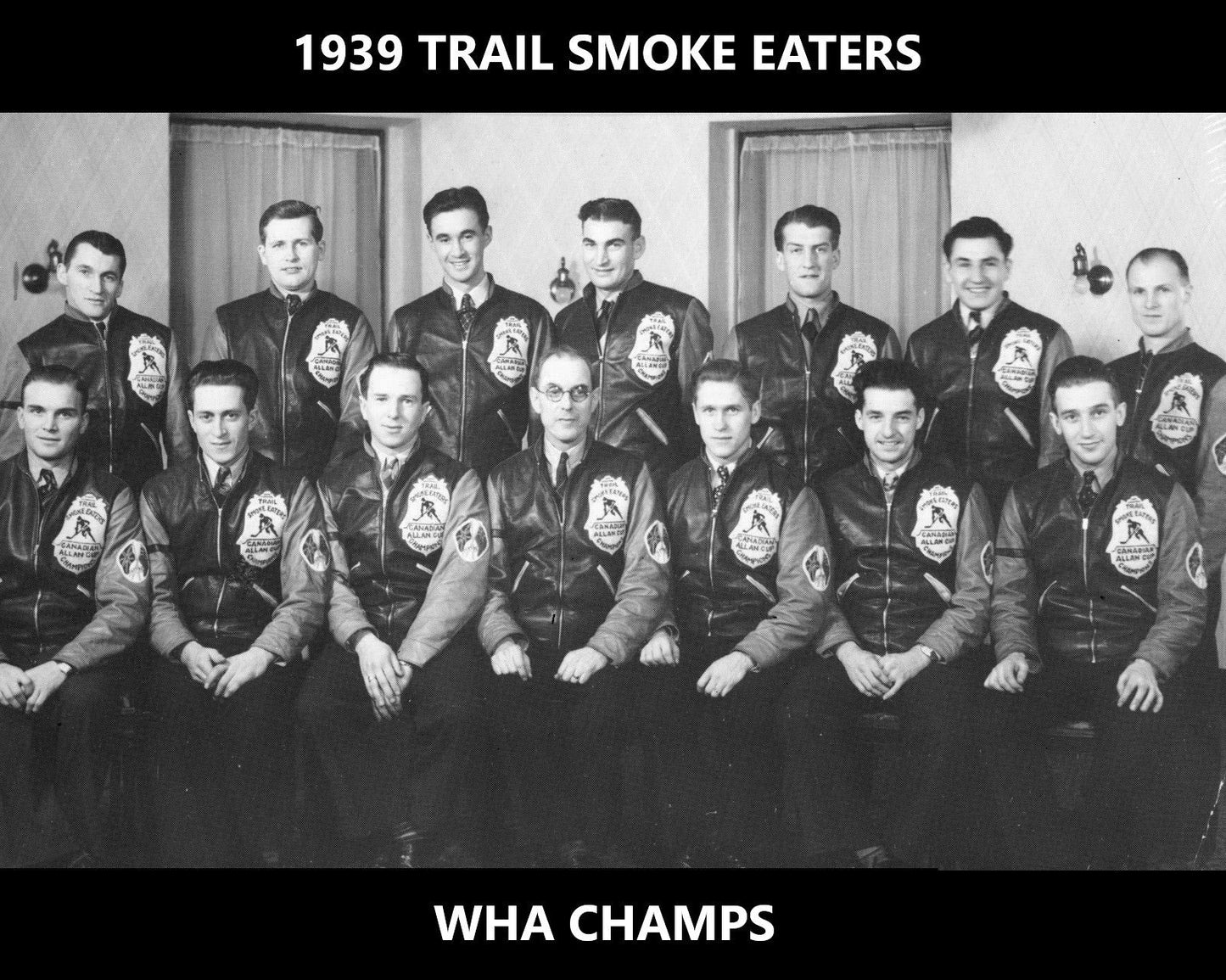 1939 Trail Smoke Eaters Team Photo Hockey Wha Champs 300 Piece Jigsaw Puzzle