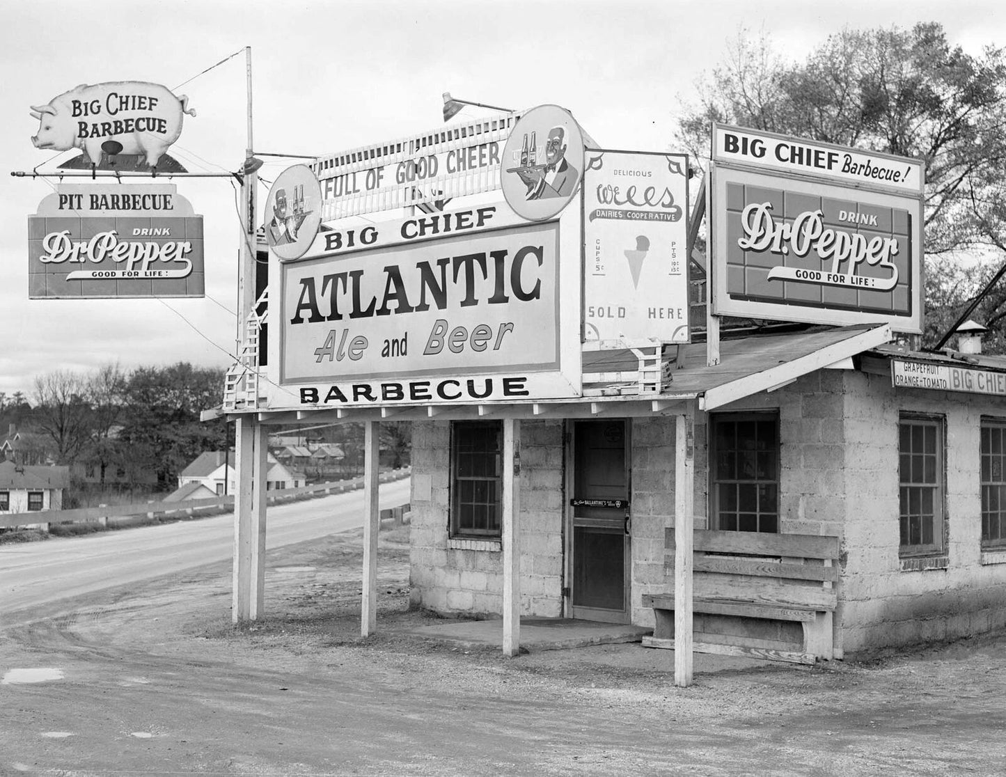 1940 Big Chief Barbecue Columbus Georgia Atlantic Old 300 Piece Jigsaw Puzzle