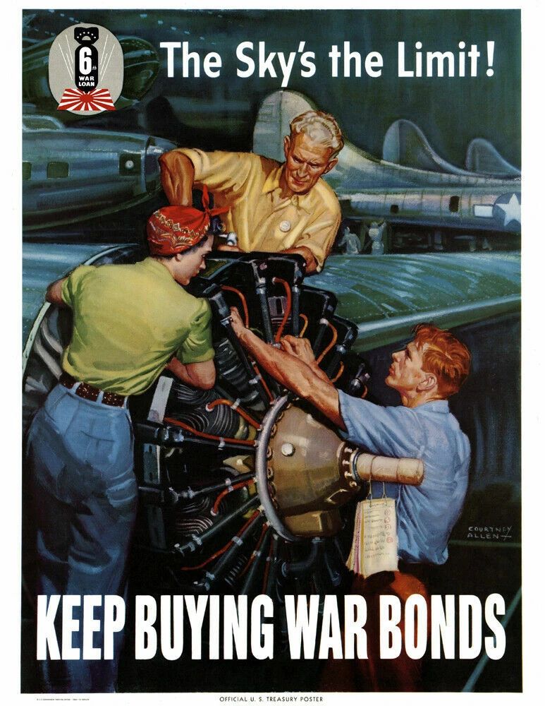 1944 Keep Buying War Bonds Wwii Poster Art Print Reprint 300 Piece Jigsaw Puzzle