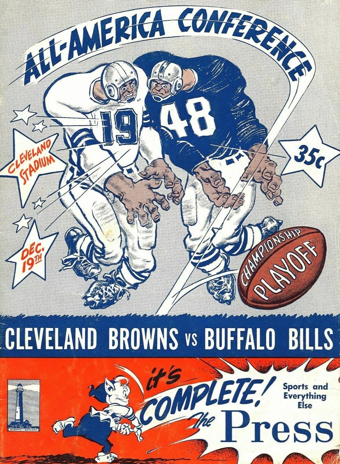 1948 Cleveland Browns Vs Buffalo Bills Football Aafc 300 Piece Jigsaw Puzzle