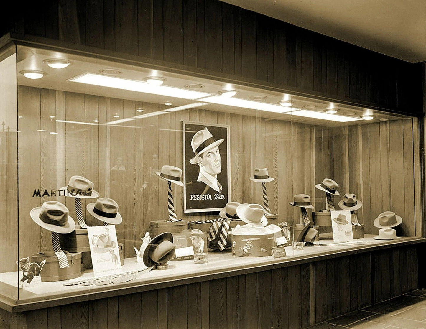 1951 Window Hat Display Vintage Old Photo Reprint 300 Piece Jigsaw Puzzle