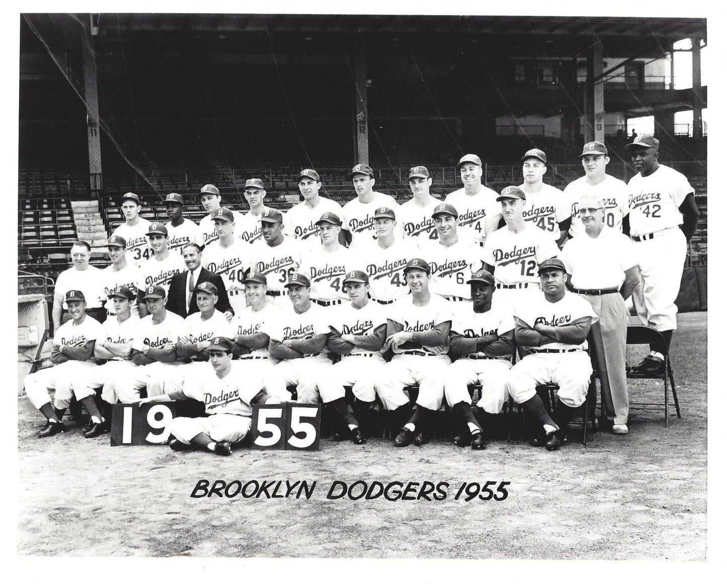 1955 Brooklyn Dodgers Team Photo Baseball Mlb Picture 300 Piece Jigsaw Puzzle