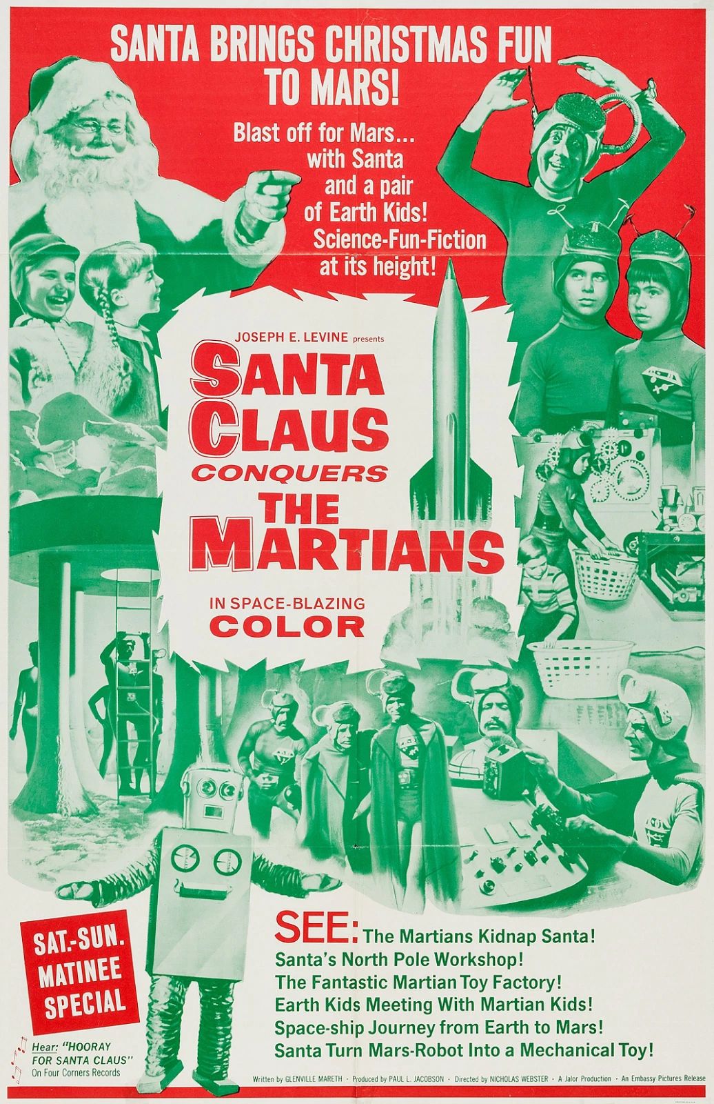 1964 Santa Claus Conquers The Martians Movie Print 300 Piece Jigsaw Puzzle