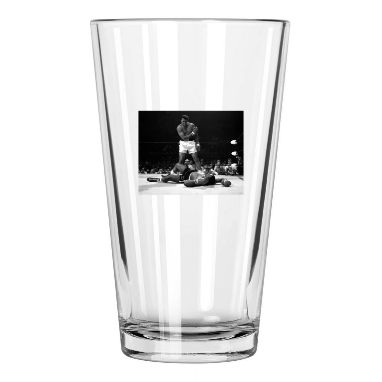 1965 Title Fight Muhammad Ali Vs Sonny Liston Boxing Pint Beer Drinking Glass