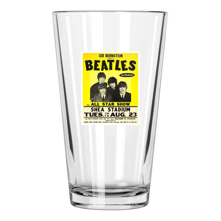 1966 The Beatles At Shea Stadium John Lennon Paul Mccartney Pint Beer Glass
