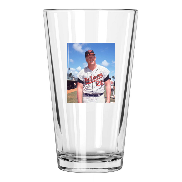 1967 Baltimore Orioles John Boog Powell Photo Hof 79 Pint Beer Drinking Glass