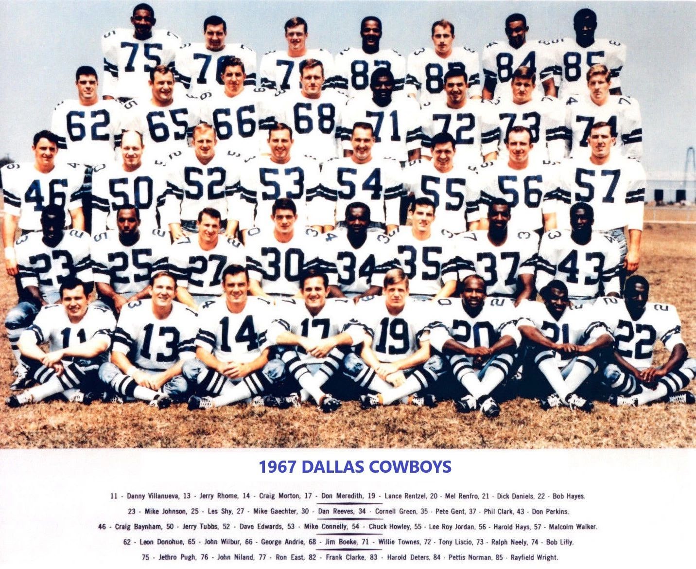 1967 Dallas Cowboys Team Photo Football Picture Nfl With Names