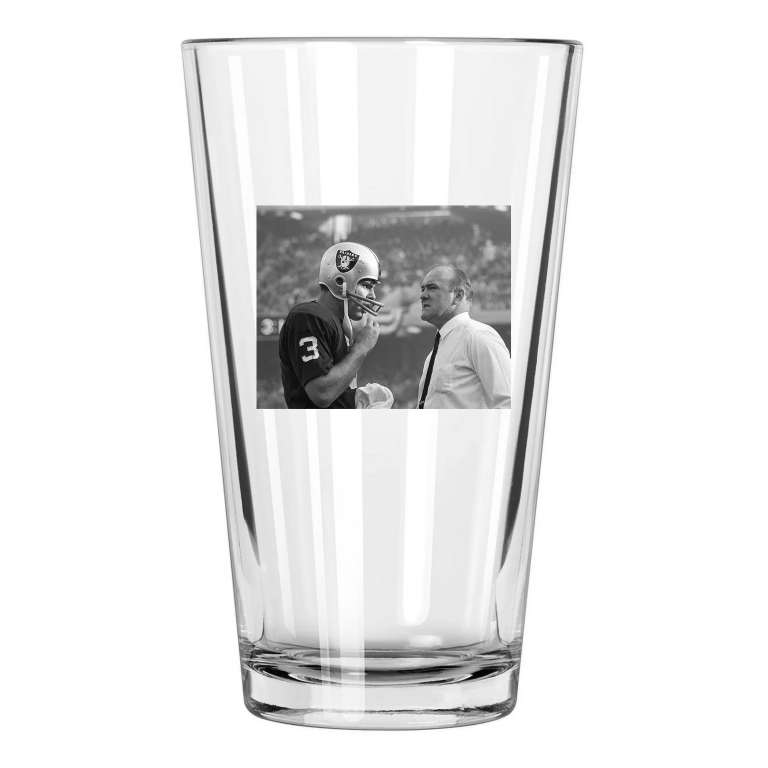 1967 Daryle Lamonica & John Rauch Photo Oakland Raiders Pint Beer Drinking Glass