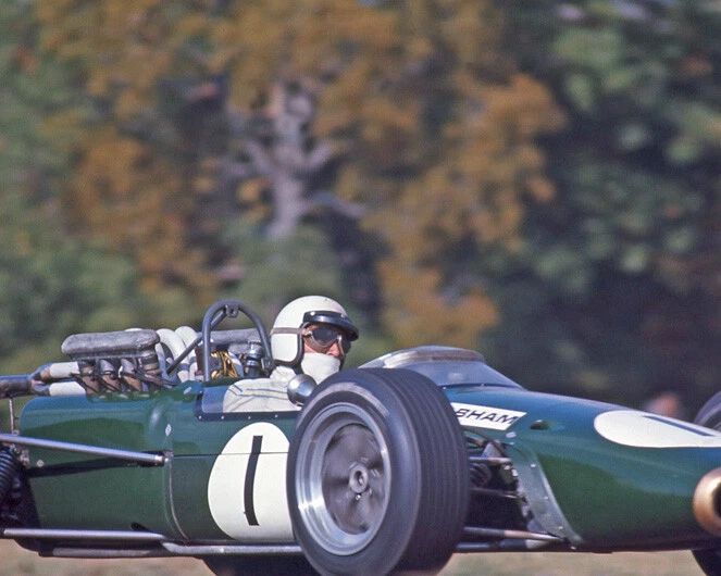 1967 Driver Jack Brabham Glossy Photo Formula 1 Us Grand Prix Poster Print