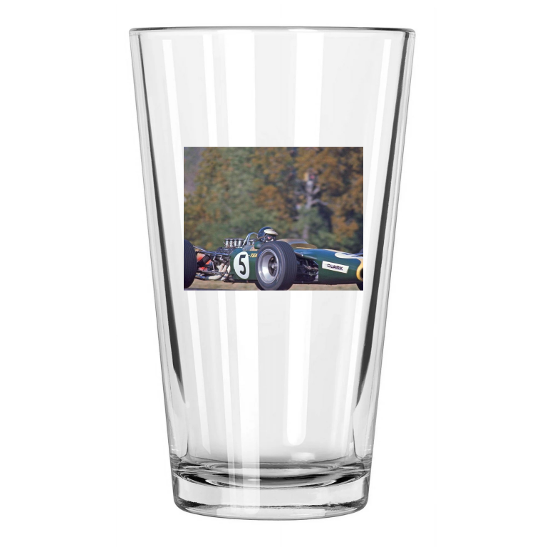 1967 Driver Jim Clark Photo Formula 1 Us Grand Prix Pint Beer Drinking Glass