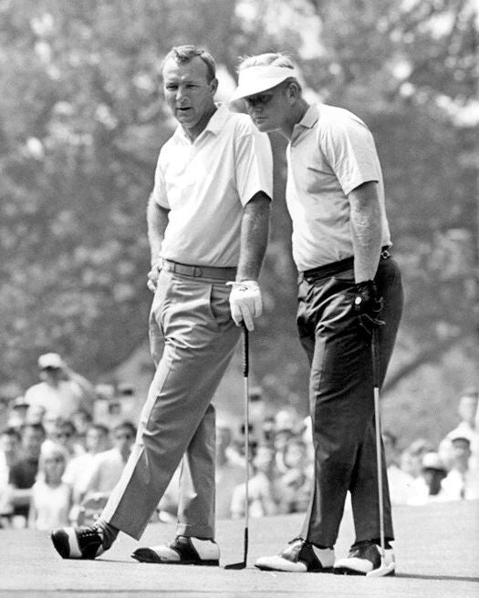 1967 Jack Nicklaus And Arnold Palmer Glossy Photo Westchester Print